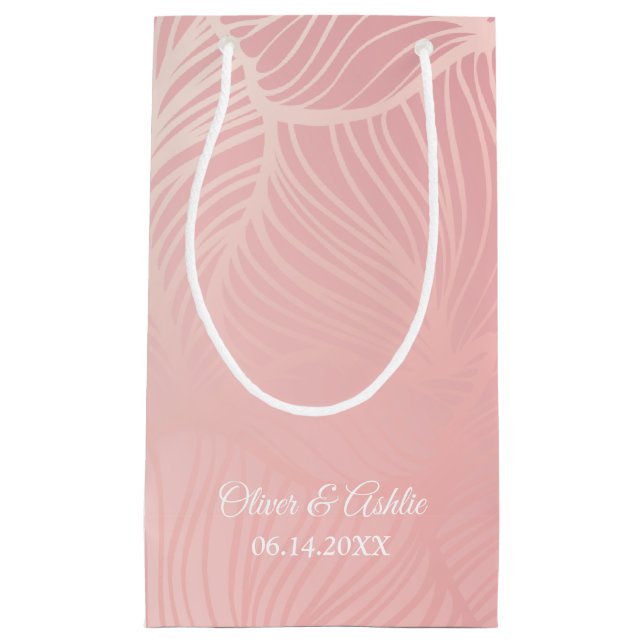 Petit Sac Cadeau Rose Gold Blush rose mariage faveur (Devant)