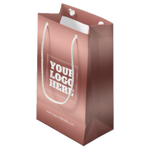 Petit Sac Cadeau Rose Gold Gradient Personnalisé Entreprise Logo En