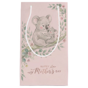 Petit Sac Cadeau Rose, Maman Koala Gentille et Joey