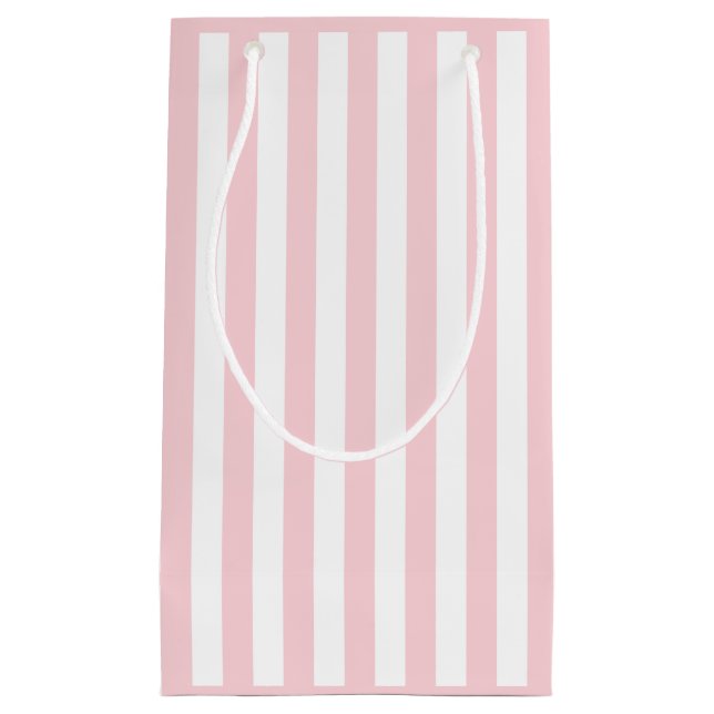 Petit Sac Cadeau Rose millénariste et rayure blanche (Devant)