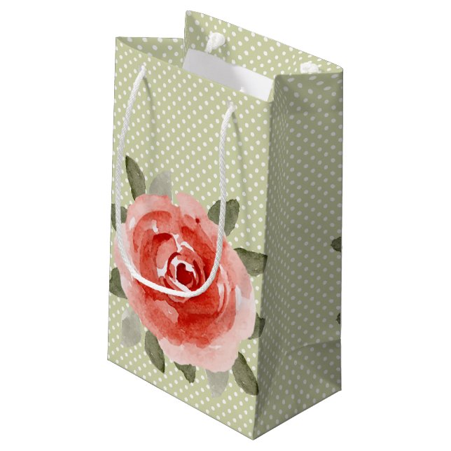 Petit Sac Cadeau Rose rouge chic (Dos Angle)