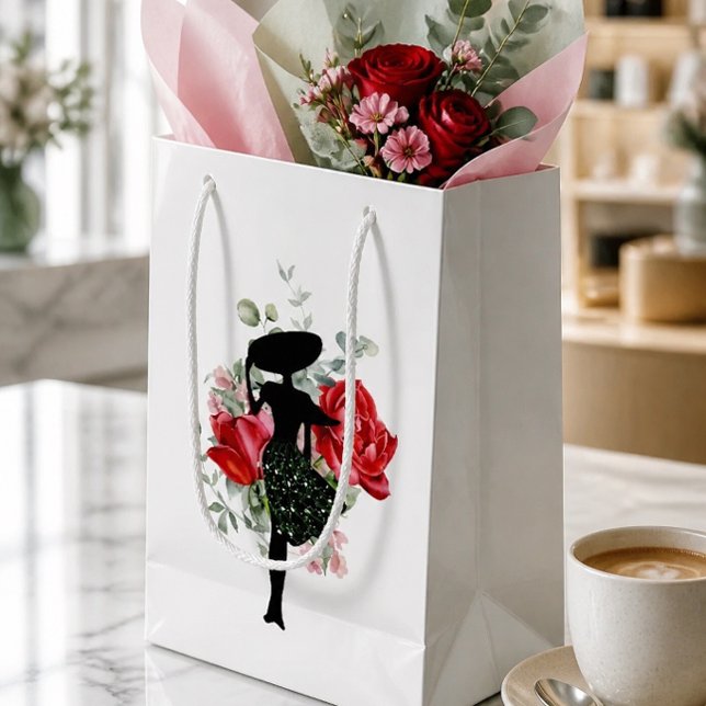 Petit Sac Cadeau Rose rouge et mode (Créateur téléchargé)