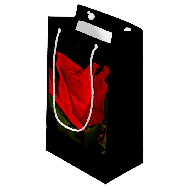 Petit Sac Cadeau Rose rouge - Passion noire (Devant Angle)
