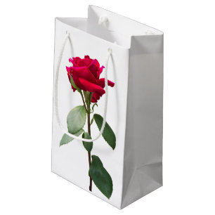 Petit Sac Cadeau Rose rouge simple
