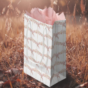 Petit Sac Cadeau Roseau rose aquarelle motif répétitif