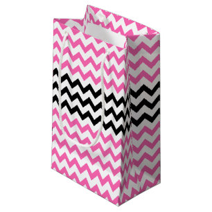 Petit Sac Cadeau Roses indien et noir Chevron par Shirley Taylor