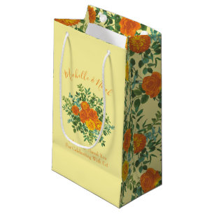 Petit Sac Cadeau Roses Mariages orange jaune printemps