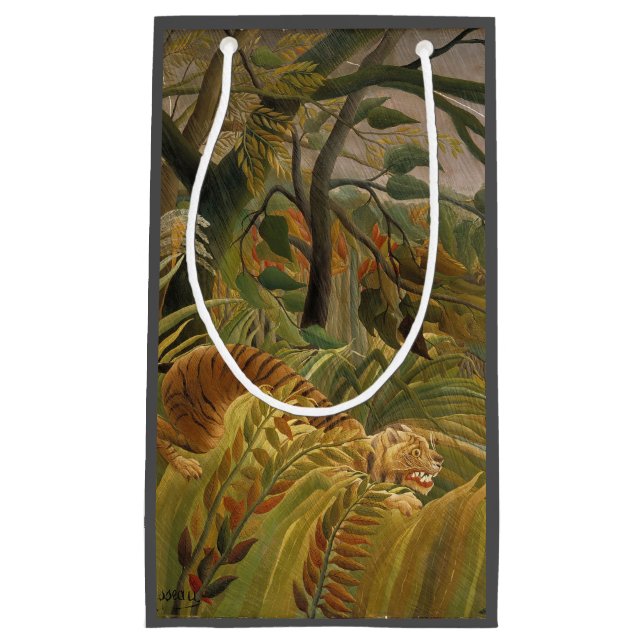 Petit Sac Cadeau Rousseau Jungle Tropical Tiger Art (Devant)