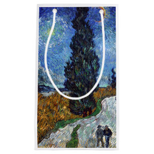 Petit Sac Cadeau Route avec cyprès de Van Gogh Impressionnisme