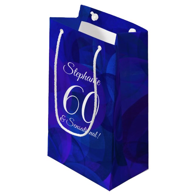 Petit Sac Cadeau Royal Blue 60 et fête d'anniversaire sensationnell (Devant Angle)