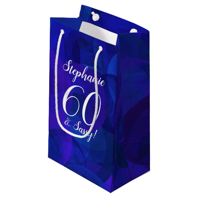 Petit Sac Cadeau Royal Blue 60 et Sassy Birthday Party (Devant Angle)