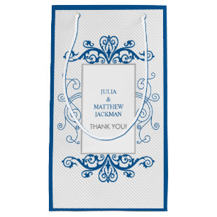 Petit Sac Cadeau Royal Blue Vintage Swils Texte personnalisé