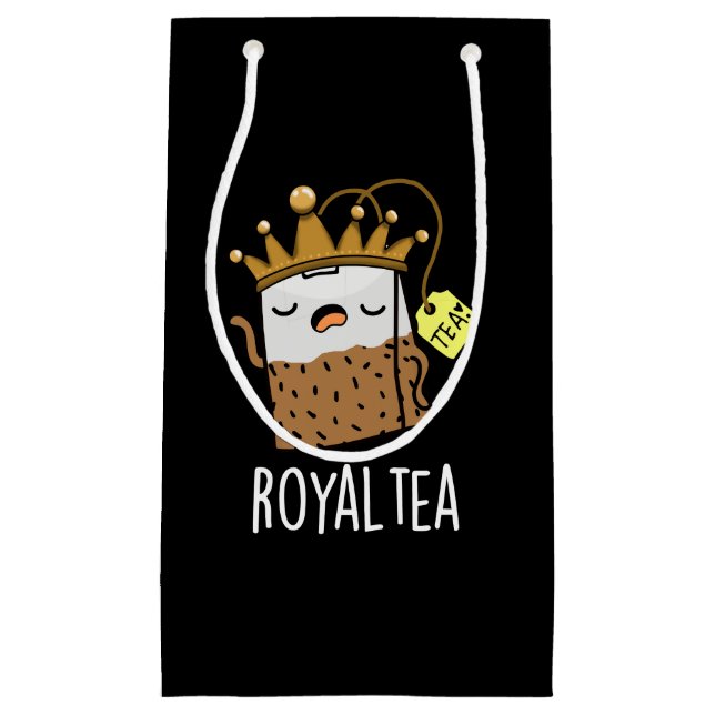 Petit Sac Cadeau Royal tea Funny Tea Pun Dark BG (Devant)