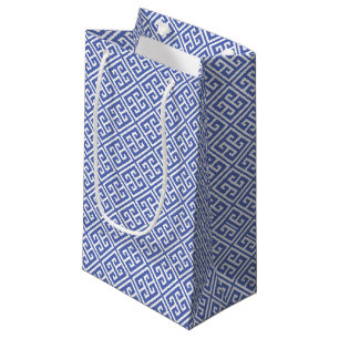 Petit Sac Cadeau Royale Blue Greek Key