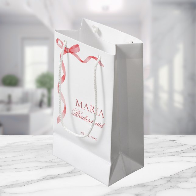 Petit Sac Cadeau Ruban de coquette rose noeud papillon Shower de ma (Créateur téléchargé)