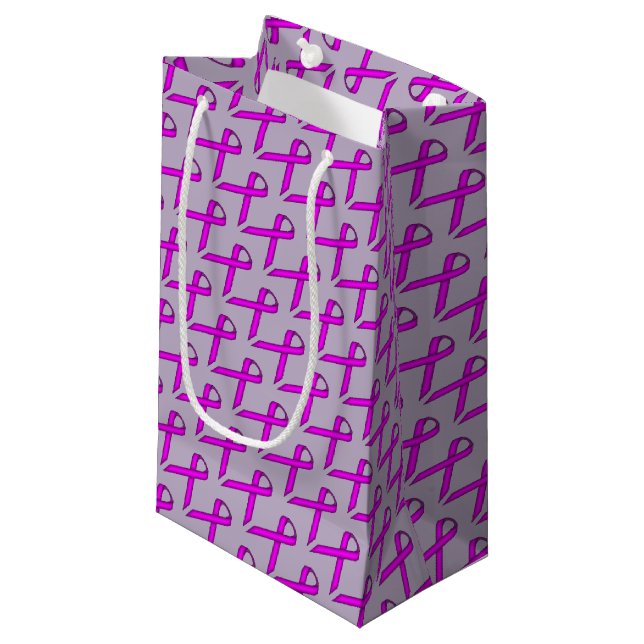 Petit Sac Cadeau Ruban standard violet par Kenneth Yoncich (Devant Angle)