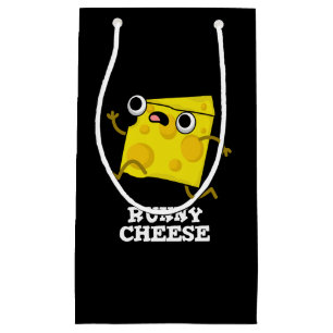 Petit Sac Cadeau Runny Cheese Funny Food Pun Dark BG