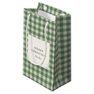 Petit Sac Cadeau Russe Vert En vichy moderne Noël