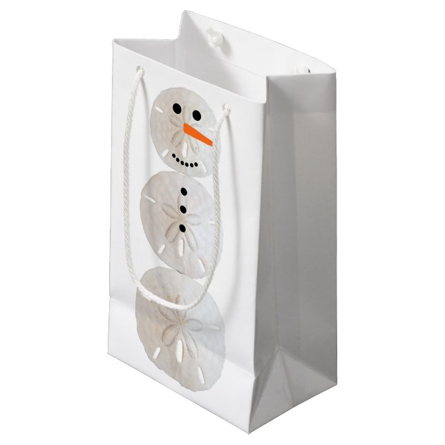 Petit Sac Cadeau Sable Dollar Snowman (Devant Angle)