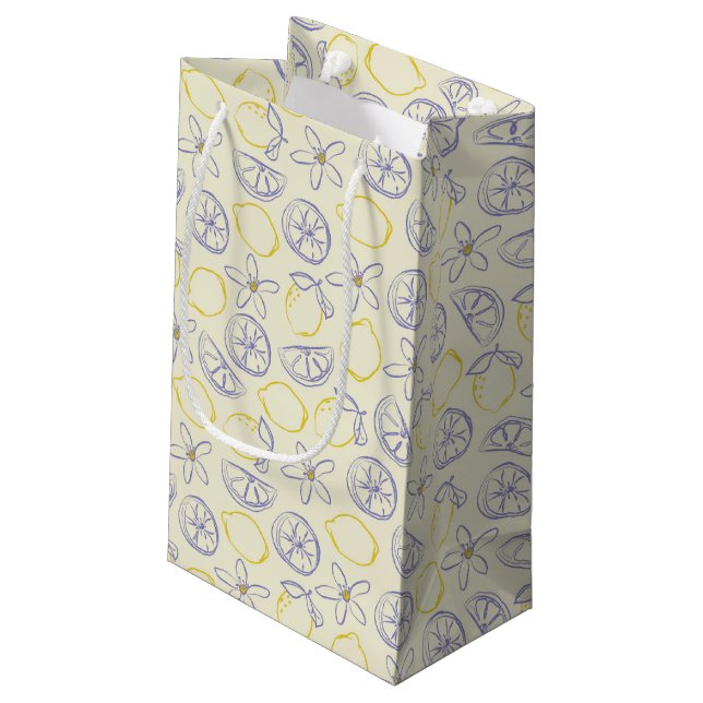 Petit Sac Cadeau Sac-cadeau Motif de caniche Citron (Dos Angle)
