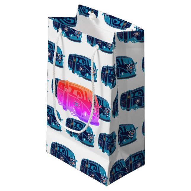 Petit Sac Cadeau Sac-cadeau personnalisé Hippie Van - Petit, brilla (Devant Angle)