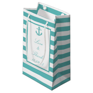 Petit Sac Cadeau Sac-cadeau pour Mariage Ancre de bord bleu turquoi