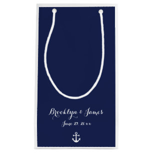 Petit Sac Cadeau Sacs-cadeaux Mariage marine bleu marine
