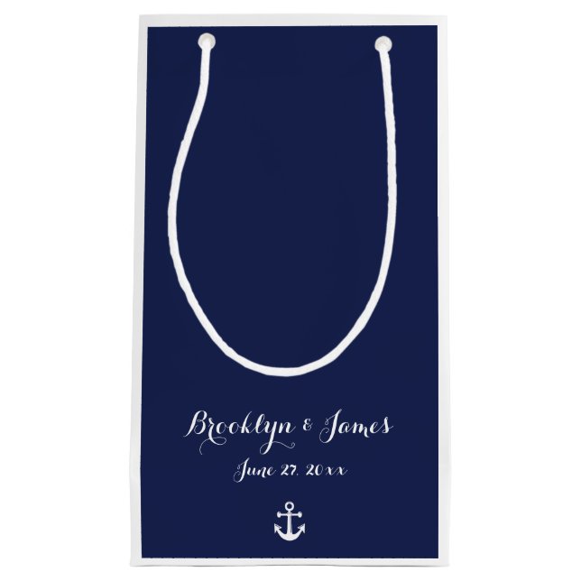 Petit Sac Cadeau Sacs-cadeaux Mariage marine bleu marine (Devant)