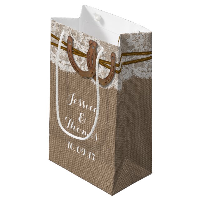 Petit Sac Cadeau Sacs-cadeaux Rustic Horseshoe Collection (Devant Angle)