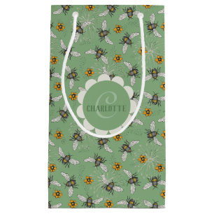 Petit Sac Cadeau Sage rustique Vert Genre Neutre Abeille