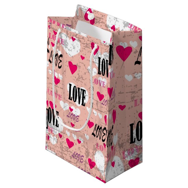 Petit Sac Cadeau Saint Valentin Amour (Devant Angle)