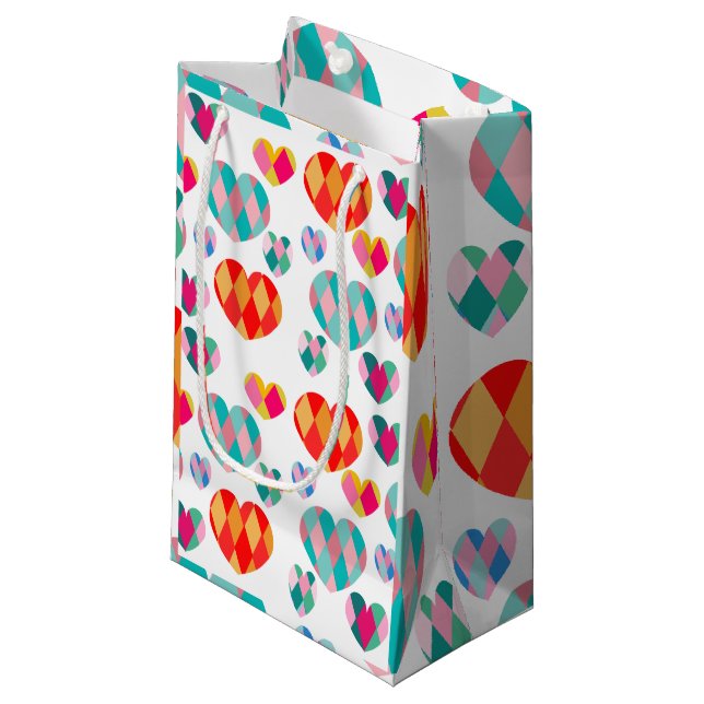 Petit Sac Cadeau Saint Valentin Art déco (Devant Angle)