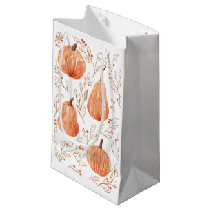 Petit Sac Cadeau Saison citrouille