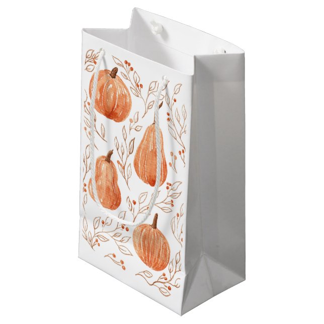 Petit Sac Cadeau Saison citrouille (Devant Angle)