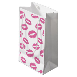 Petit Sac Cadeau Salon de beauté rose de maquilleur de baisers de
