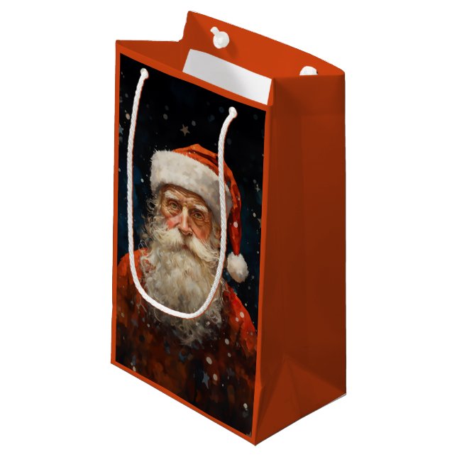 Petit Sac Cadeau Santa Claus Portrait Vincent Van Gogh Style (Devant Angle)