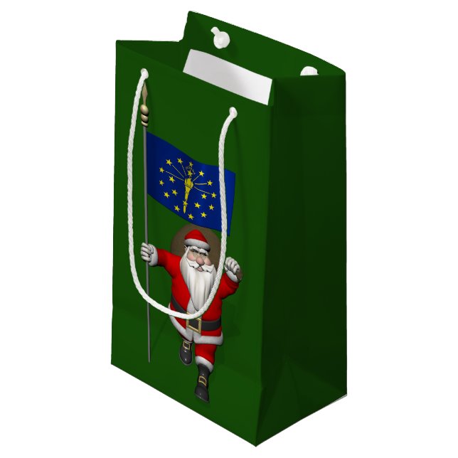 Petit Sac Cadeau Santa Claus With Ensign Of Indiana (Devant Angle)