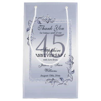 Petit Sac Cadeau Sapphire Gem & Parties scintillant 45e anniversair