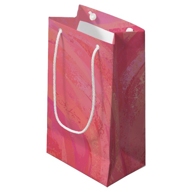 Petit Sac Cadeau Saumon Swirl (Devant Angle)