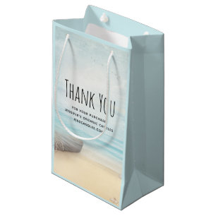 Petit Sac Cadeau Scène de plage côtière avec une entreprise de bate