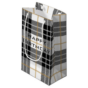 Petit Sac Cadeau Scottish Joyeux Anniversaire Tartan Plaid