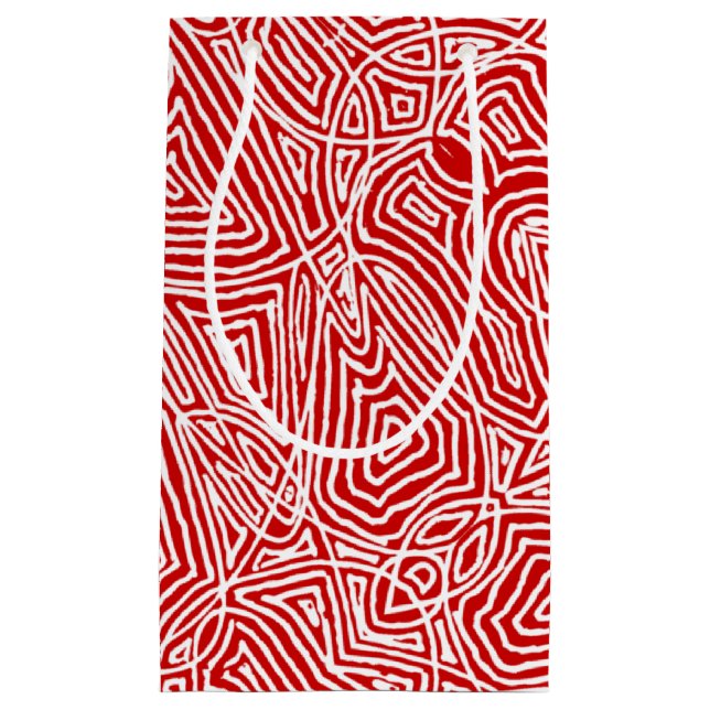 Petit Sac Cadeau Scribble rouge (Devant)