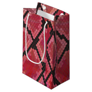 Petit Sac Cadeau Serpent noir et rouge