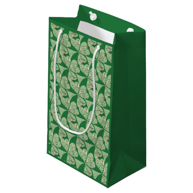 Petit Sac Cadeau shamrock "Bonne Saint Patrick" (Devant Angle)