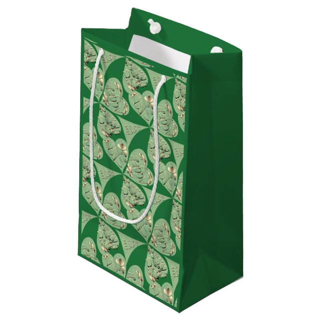 Petit Sac Cadeau shamrock "Bonne Saint Patrick" (Devant Angle)