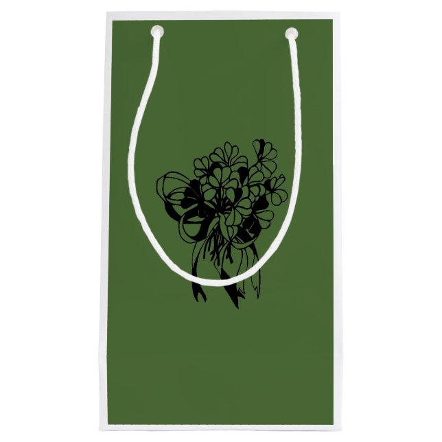 Petit Sac Cadeau Shamrock irlandais Bouquet St. Patrick's Day Cadea (Devant)