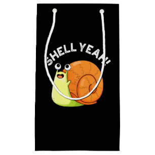 Petit Sac Cadeau Shell Ouais Funny Snail Pun Dark BG
