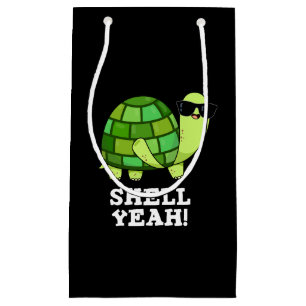 Petit Sac Cadeau Shell Ouais Funny Tortoise Pun Dark BG