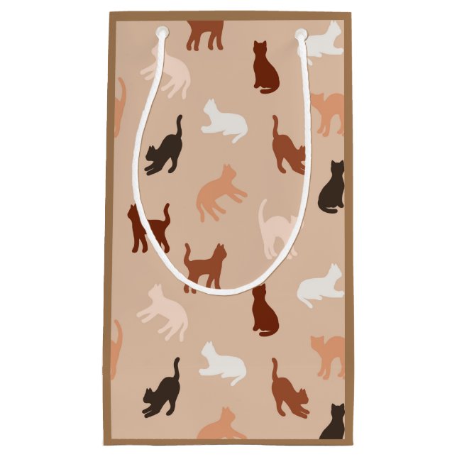 Petit Sac Cadeau Silhouette de chat (Devant)