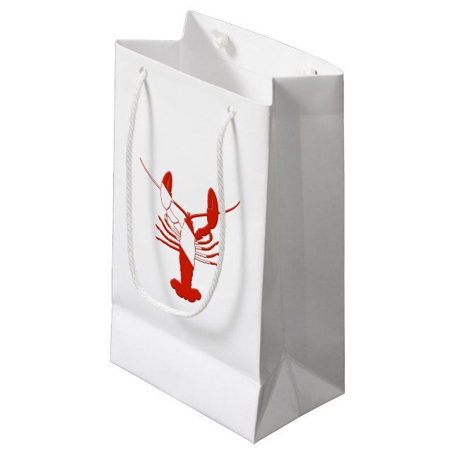 Petit Sac Cadeau Silhouette de piqué de homard (Devant Angle)